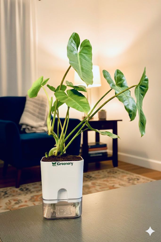philodendron burle marx watering Philodendron Burle Marx with Self Watering Pot [Square] – Greenery