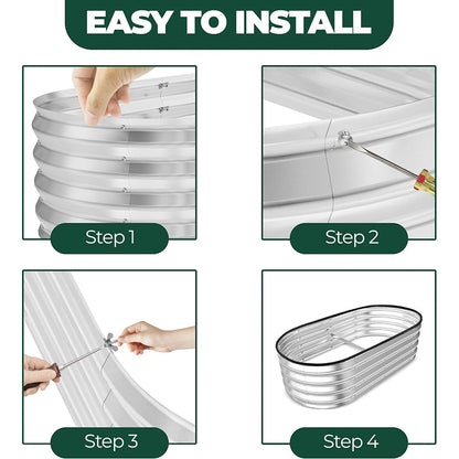 Galvanized Raised Garden Bed Kit 4x2x1ft – Heavy-Duty Outdoor Planter Box for Vegetables, Flowers & Fruits – Easy Assembly Metal Raised Bed – Silver (Pack of 1)