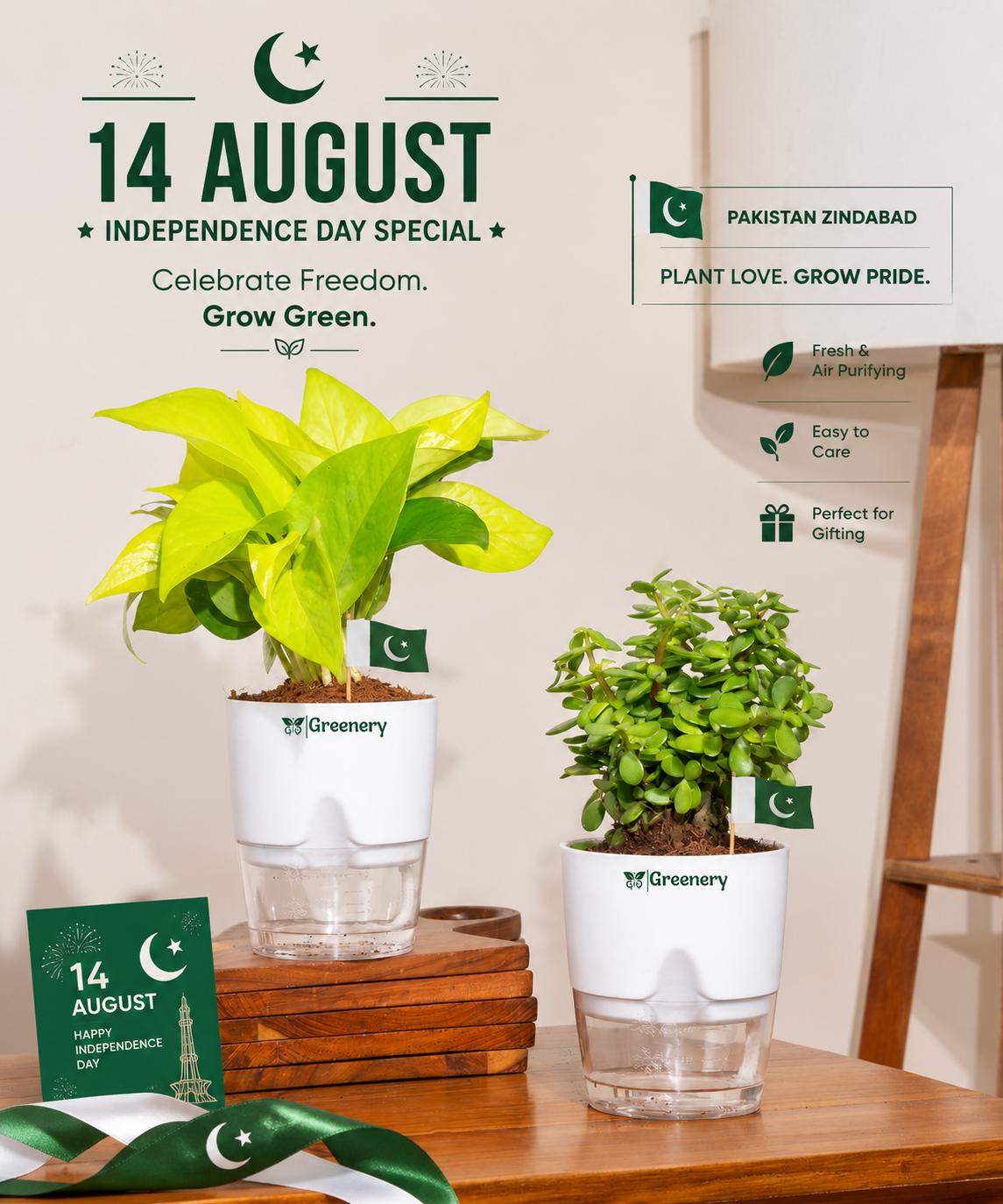 14 August Independence Day Special | Self-Watering Indoor Plant Gift