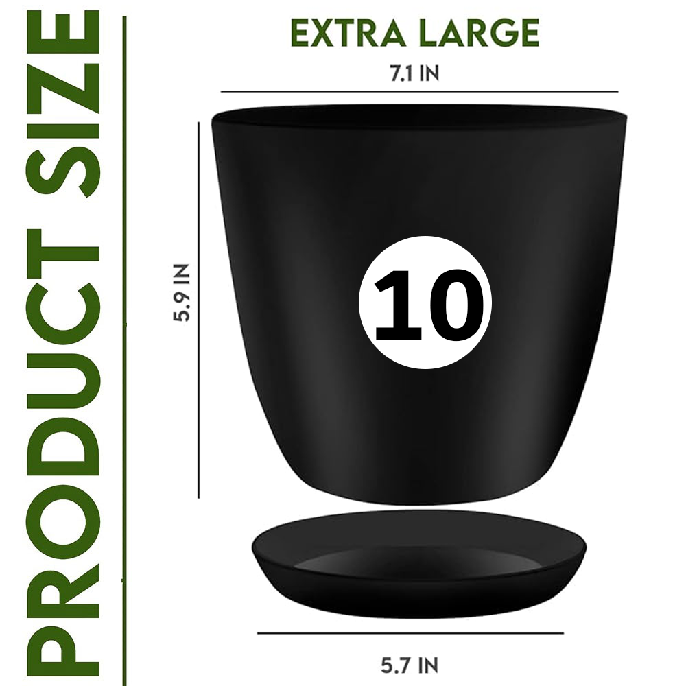 Fast Forward Extra Large Plant Pots with Drainage: Two Vibrant Colors, Ideal for Indoor Planters - Explore Multi-Packs for Plastic Planters, Cactus, and Succulents Pot Deco Fast Forward