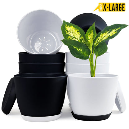 Fast Forward Extra Large Plant Pots with Drainage: Stylish Home Decor Flower Pots in Two Vibrant Colors - Ideal for Indoor Planters, Multi-Packs for Plastic Planters, Cactus, and Succulents Fast Forward