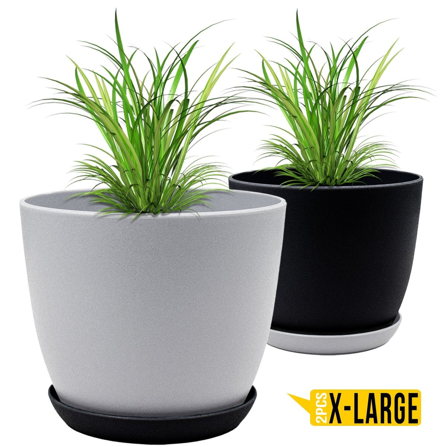 Fast Forward Extra Large Plant Pots with Drainage: Two Vibrant Colors, Ideal for Indoor Planters - Explore Multi-Packs for Plastic Planters, Cactus, and Succulents Pot Deco Fast Forward