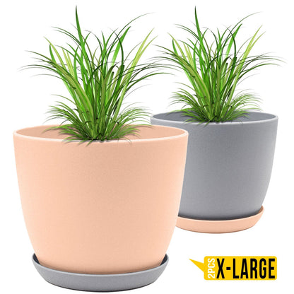 Revitalize Your Space with Fast Forward Extra Large Plant Pots: Two Vibrant Colors, Drainage, Ideal for Indoor Planters - Explore Multi-Packs for Plastic Planters, Cactus, and Succulents Decor Fast Forward